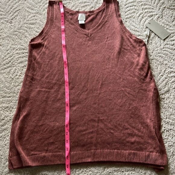 NWT Joie Linen Blend Sleeveless Knit Top with side slits Large - Picture 9 of 10